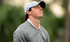 Rory McIlroy reacts to his shot on the 2nd fairway in first round of the Honda Classic in Palm Beach